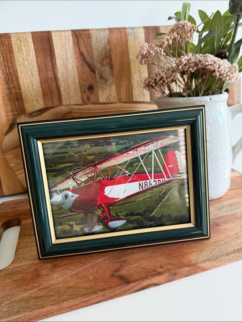 Vintage Picture Frame Green and Gold Classic